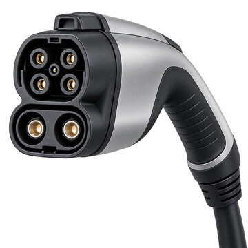 Electric Vehicle EV Charging Plug Connector Nozzle Handle on Transparent Background PNG
