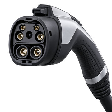 Electric Vehicle EV Charging Plug Connector Nozzle Handle on Transparent Background PNG