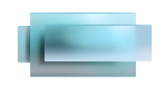 Overlapping frosted glass rectangles in blue