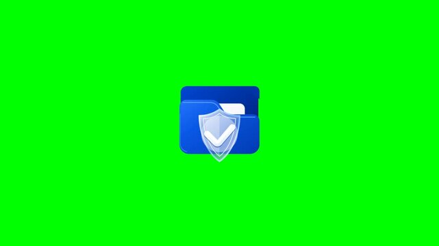 Digital secure folder icon with a shield symbol representing data protection and privacy.