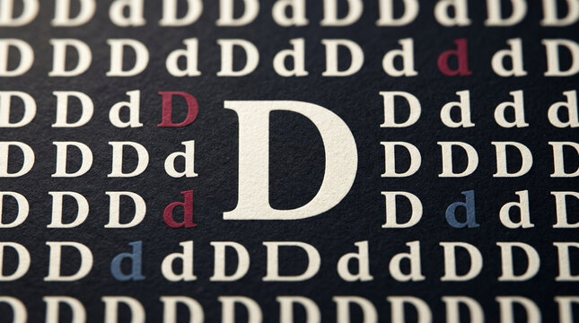 Unique Big Letter D Stands Out Among Many Small D's and Variations
