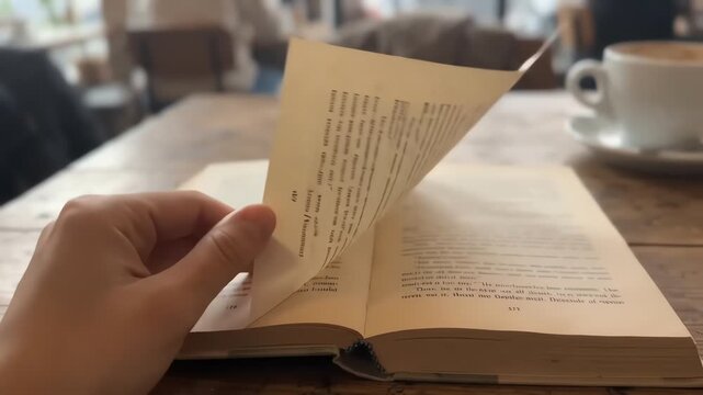 POV Hand Flipping Book Pages Cafe iPhone Style