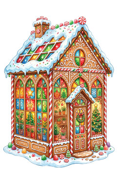 Stained Glass Gingerbread House.svg