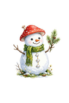 Tiny Red Mushroom Snowman.svg