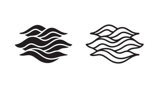 sand ripple dune pattern icon silhouette with line art vector design silhouette with line art vector icon