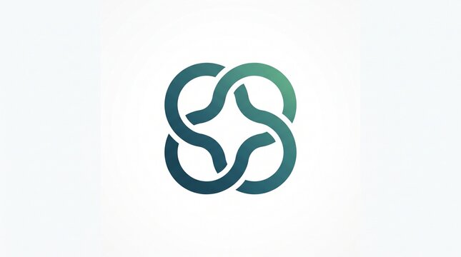 Smooth teal organic logo composed of interconnected curved shapes, representing harmony, connection, natural movement, and modern design