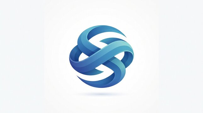 Three-dimensional abstract ribbon logo with interlocking curves, symbolizing unity, movement, continuity, collaboration, and modern branding