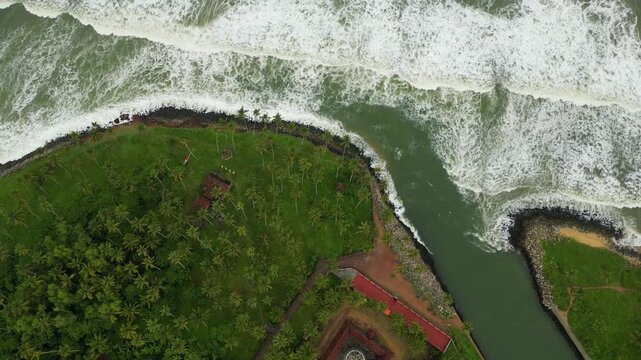     Beautiful Aerial Drone Footage of Kappil Beach and Kappil Lake on Kerala&rsquo;s Tropical Coast