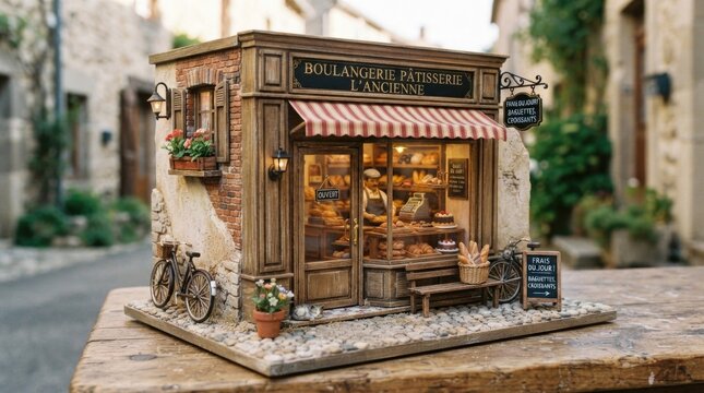 Charming Parisian Boulangerie Storefront Selling Fresh Pastries