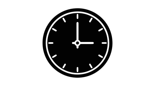 Vector illustration of clock icon showing three oclock on a transparent background