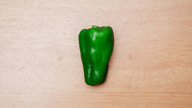 Green pepper close up on a table
