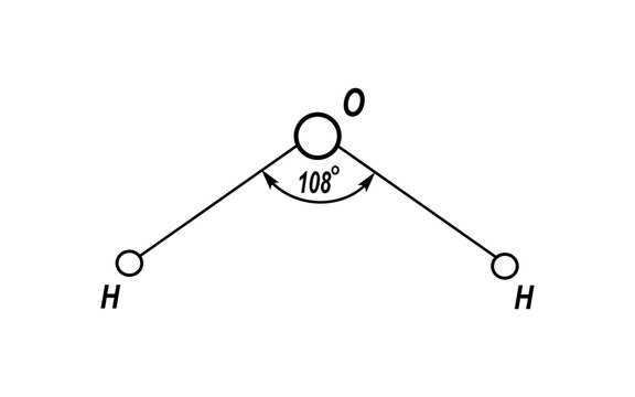 Structure of polar dielectrics (water). The centers of mass of the positive nuclear charges and of all the electrons are spatially separated.