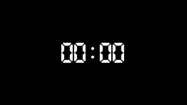 3 Second Countdown Timer Animation with Transparent Background, 3 Sec Digital Countdown Clock, 4K UHD Alpha Channel Video Overlay for Presentations, Livestreams, Events, Gaming and Motion Graphics
