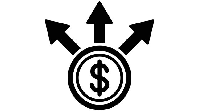 Vector illustration of financial diversification icon on a transparent background