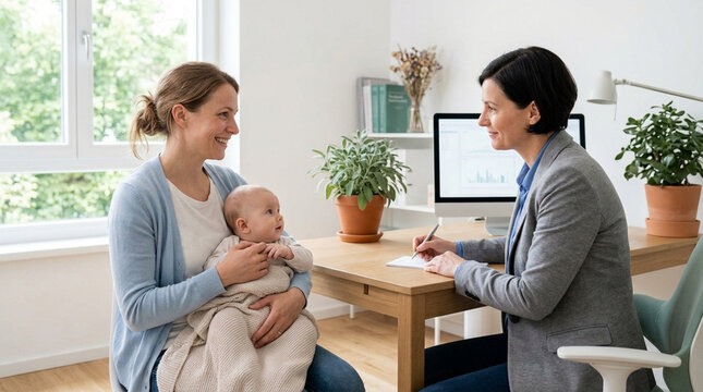 Mother and Baby Consulting with Professional Advisor