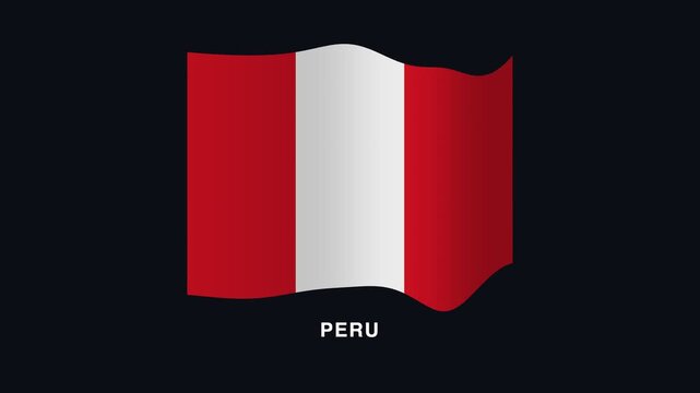 Flag of Peru waving in the wind. Seamless looping 4K animation of the national flag of Peru.