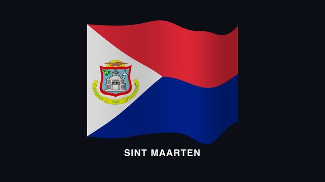 Flag of Sint Maarten waving in the wind. Seamless looping 4K animation of the national flag of Sint Maarten.