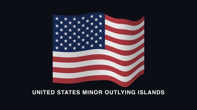 Flag of United States Minor Outlying Islands waving in the wind. Seamless looping 4K animation of the national flag of United States Minor Outlying Islands.