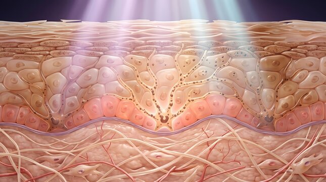 Melanocyte UV Response and Melanin Distribution in Human Epidermis, Scientific Dermatology Visualization
