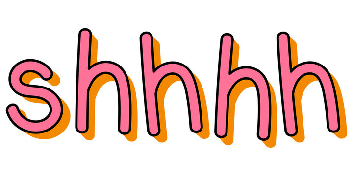 Pink shhhh typography design element