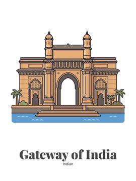 Gateway of India vector illustration