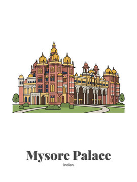 Mysore Palace vector illustration