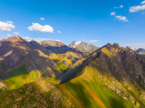 Aerial View of Mountain Range in Kyrgyzstan