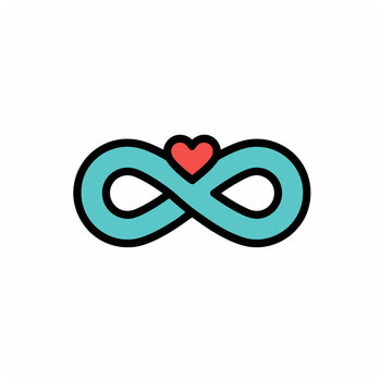 Infinity symbol with heart icon