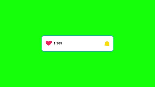 Animated Social Media Subscribe Like Counter Green Screen Overlay