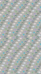 Pattern of Alarm Clocks, Coffee Cups, and Game Controllers © diva
