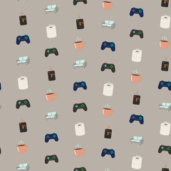 Seamless pattern of home comfort icons © diva