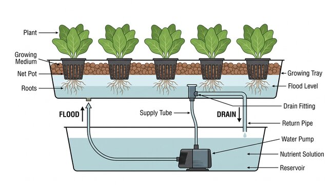Hydroponic System Diagram Understanding Nutrient Film Technique for Plant Cultivation