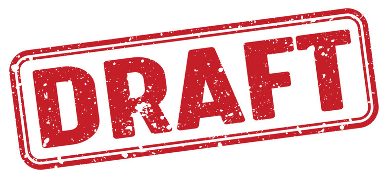 draft red grunge stamp with no background. draft stamp