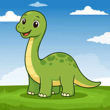 Brontosaurs brachiosaurs Cute Dinosaurs Children sticker clip art