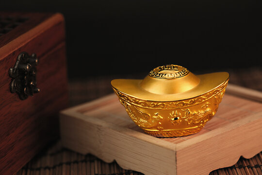 Traditional Chinese Gold Ingot Symbol of Wealth and Prosperity
