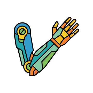 mechanical limb vector illustration of a futuristic cyborg arm with cybernetic hand