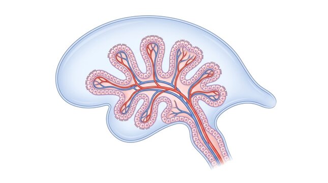 Anatomical illustration of human brain choroid plexus and hippocampus limbic system structure