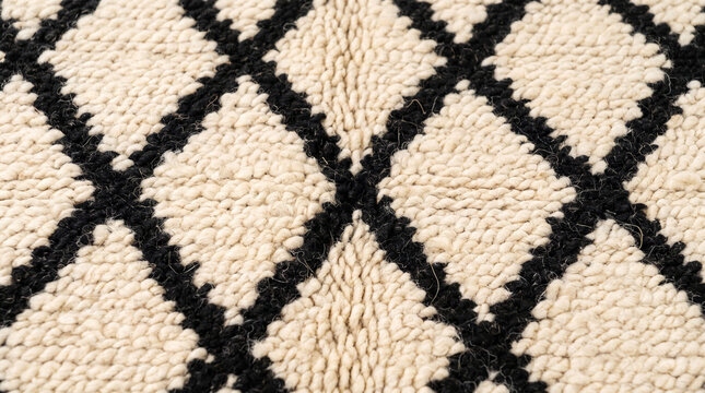 berber geometric pattern woven wool rug texture background