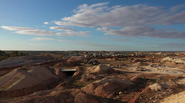 Australian Outback. South Australia. Andamooka. Opal town from air