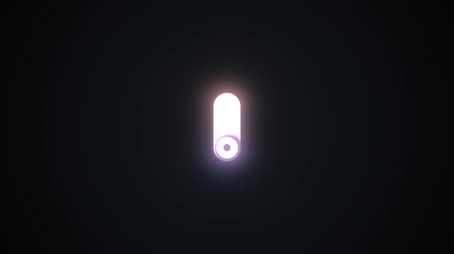Toggle switch animation showing activation from off to on, with a modern, minimalist design and color change, ideal for user interface, app, and web design concepts.