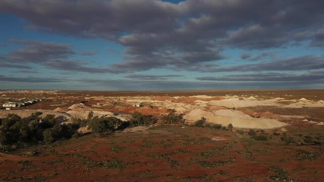 Australian Outback. South Australia. Andamooka. Opal town from air