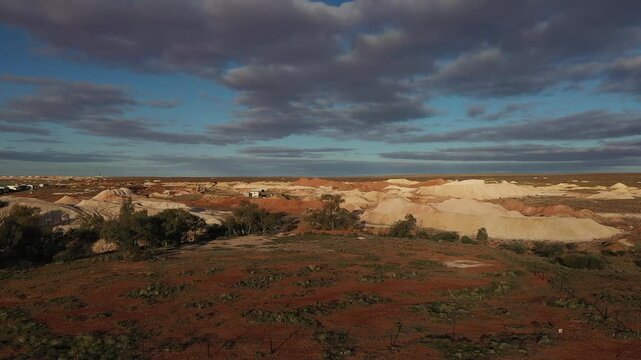 Australian Outback. South Australia. Andamooka. Opal town from air