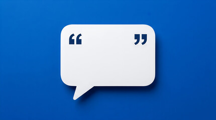 Obraz premium Blank speech bubble isolated on a vibrant blue background for quote or text