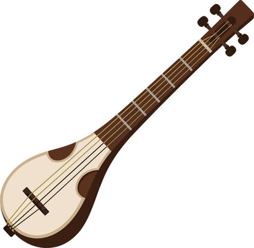 Traditional stringed musical instrument with pear shaped body string instrument traditional music