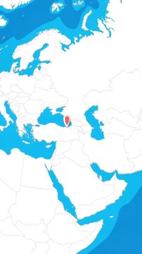 Vertical 3D globe zooming into Trabzon city location pin concept