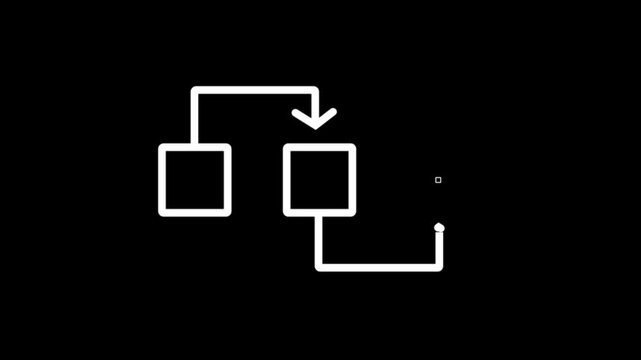 Data Transfer and File Exchange Icon Animation with Circular Arrows on Clean black Background