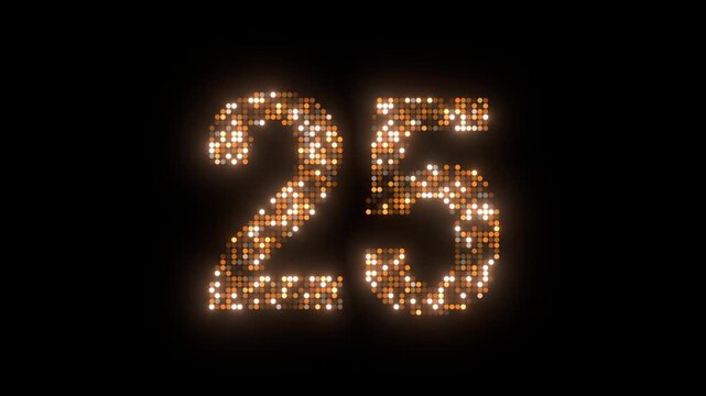 glitter transparent happy 25th birthday anniversary text background