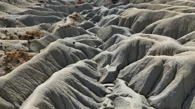 A spectacular drone view of the barren lands of the Abanilla Desert, Region of Murcia (Spain)