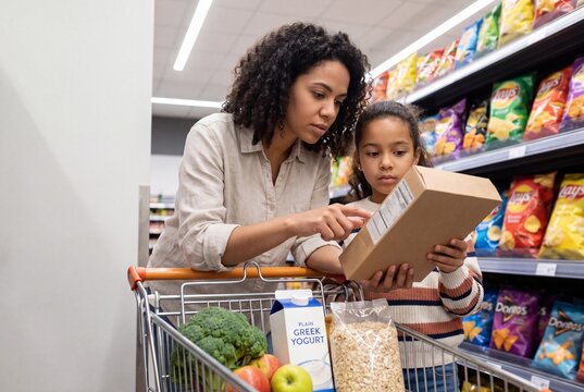 Parent and Child Reading Food Labels to Reduce Ultra-Processed Foods