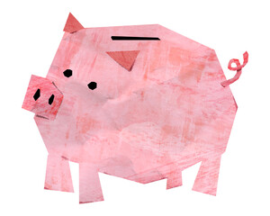 PNG Paper piggy bank, collage element, transparent background © Rawpixel.com